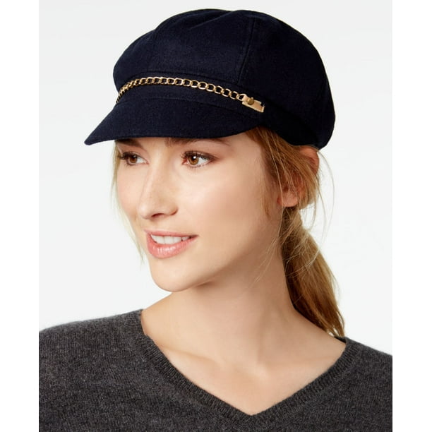 Black August Hats Womens Melton Bow and Feather Cloche OS 